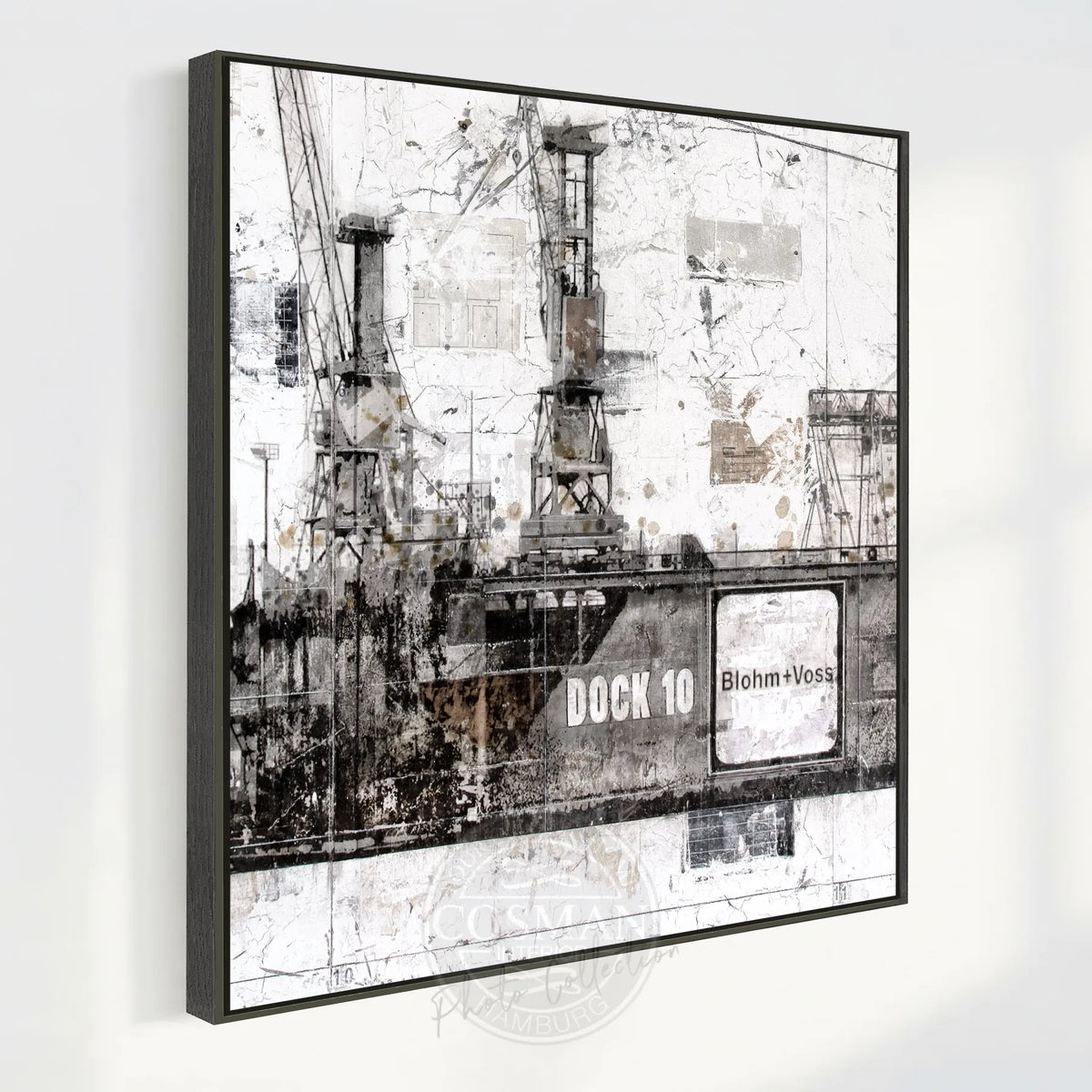 Wandbild GM09Q Dock 10 im Hamburger Hafen – maritime Fotografie auf Leinwand
