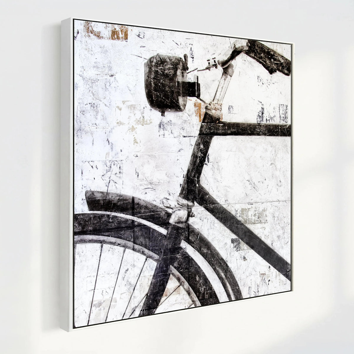 Wandbild GM16Q 'Fahrrad' von Cosman-Photocollection, Druck auf Leinwand mit Schattenfuge, 84x84 cm, schwarzes Fahrradmotiv