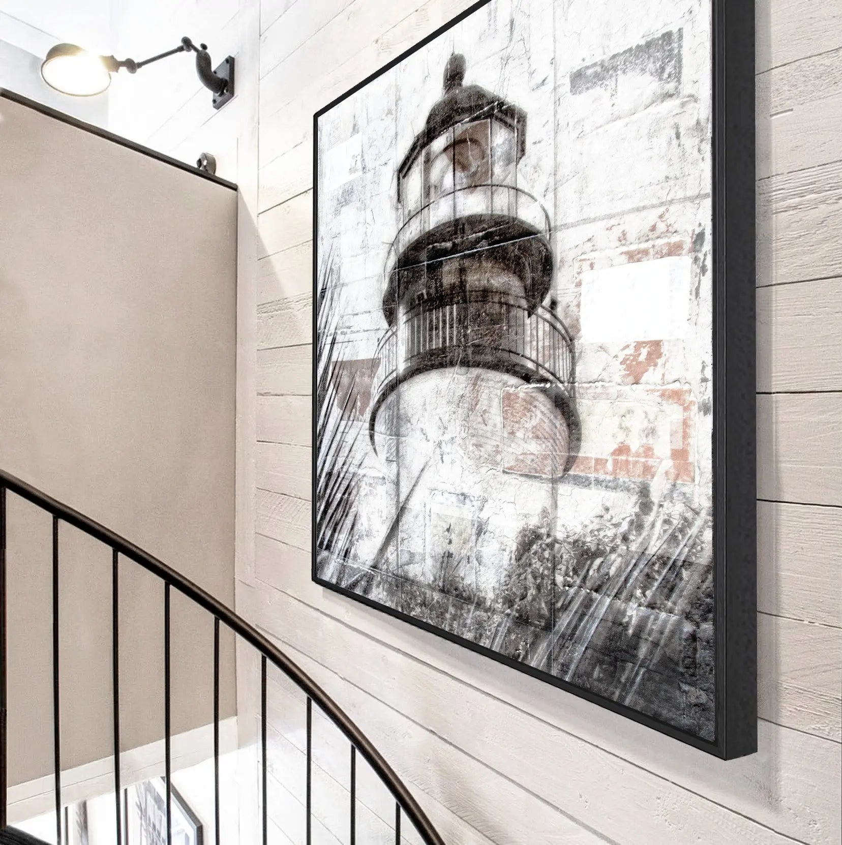 Wandbild GM75Q Florida Key West "Lighthouse" - Druck auf Leinwand mit Schattenfuge by Cosman-Photocollection
