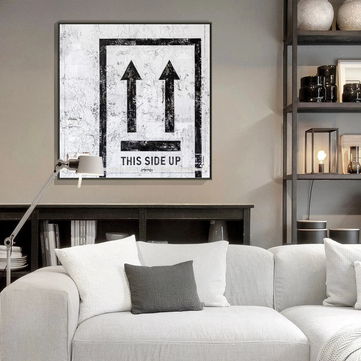 Wandbild GM90Q ’This side Up’ von Cosman-Photocollection, Druck auf Leinwand mit Schattenfuge, schwarz, 84x84 cm