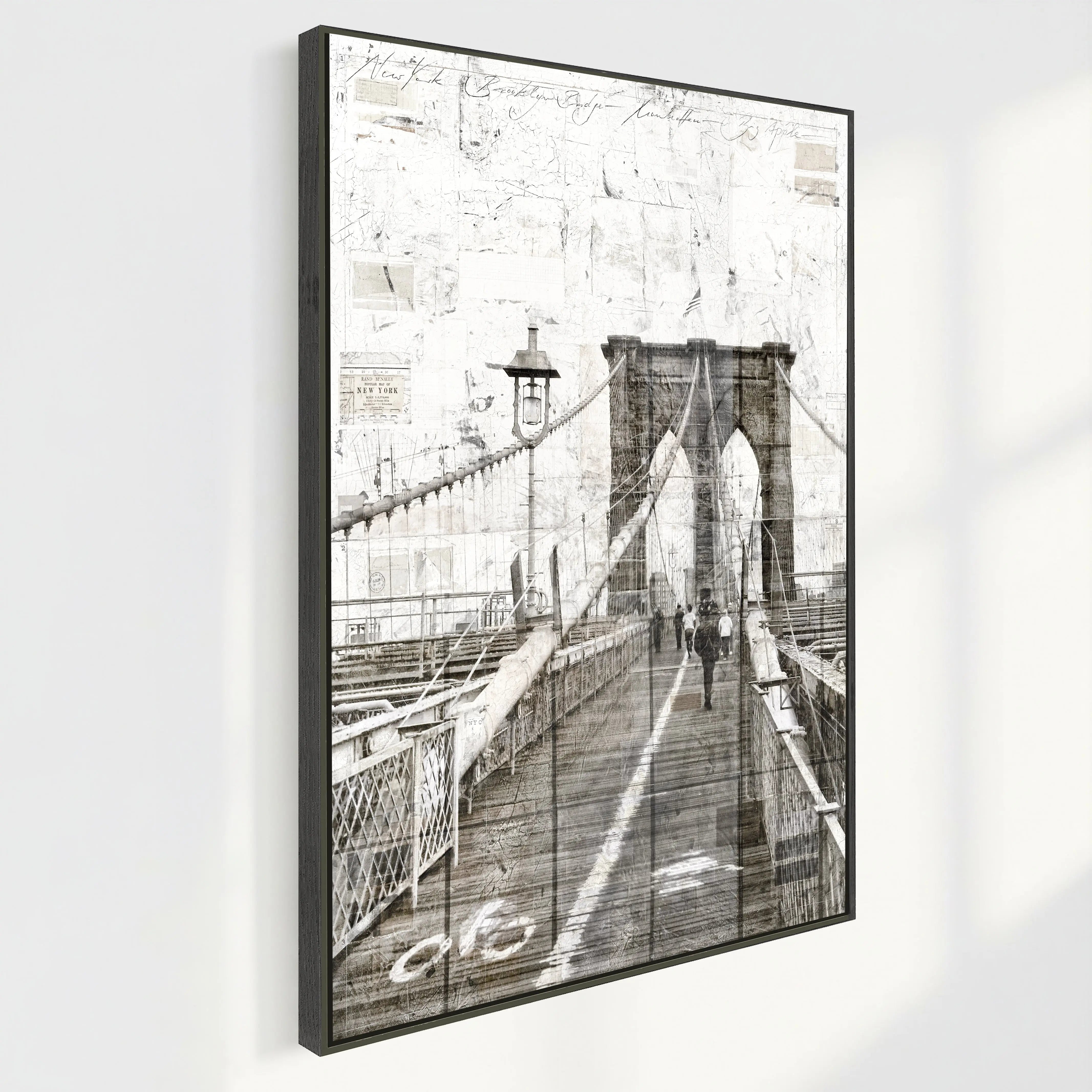 Wandbild GM02B New York Brooklyn Bridge von Cosman-Photocollection, Druck auf Leinwand mit Schattenfuge, 95x125 cm.