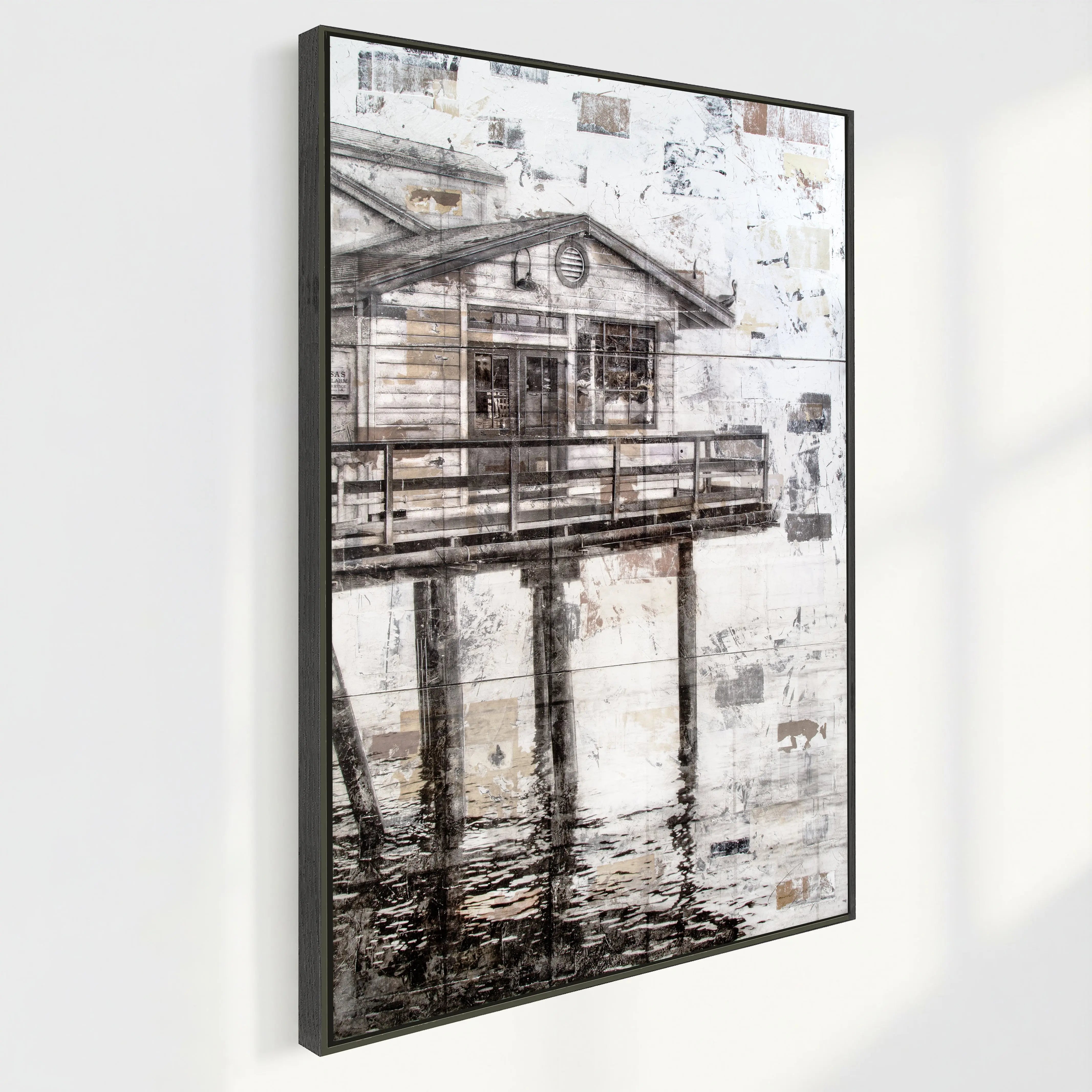 Wandbild GM71 Kalifornien Malibu "Pier" von Cosman-Photocollection, Druck auf Leinwand mit Schattenfuge, 95x125 cm, malerisches Küstenmotiv