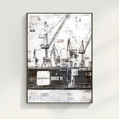Mural GM77 Hamburgo “Muelle 11” – Lienzo con espacio para sombras