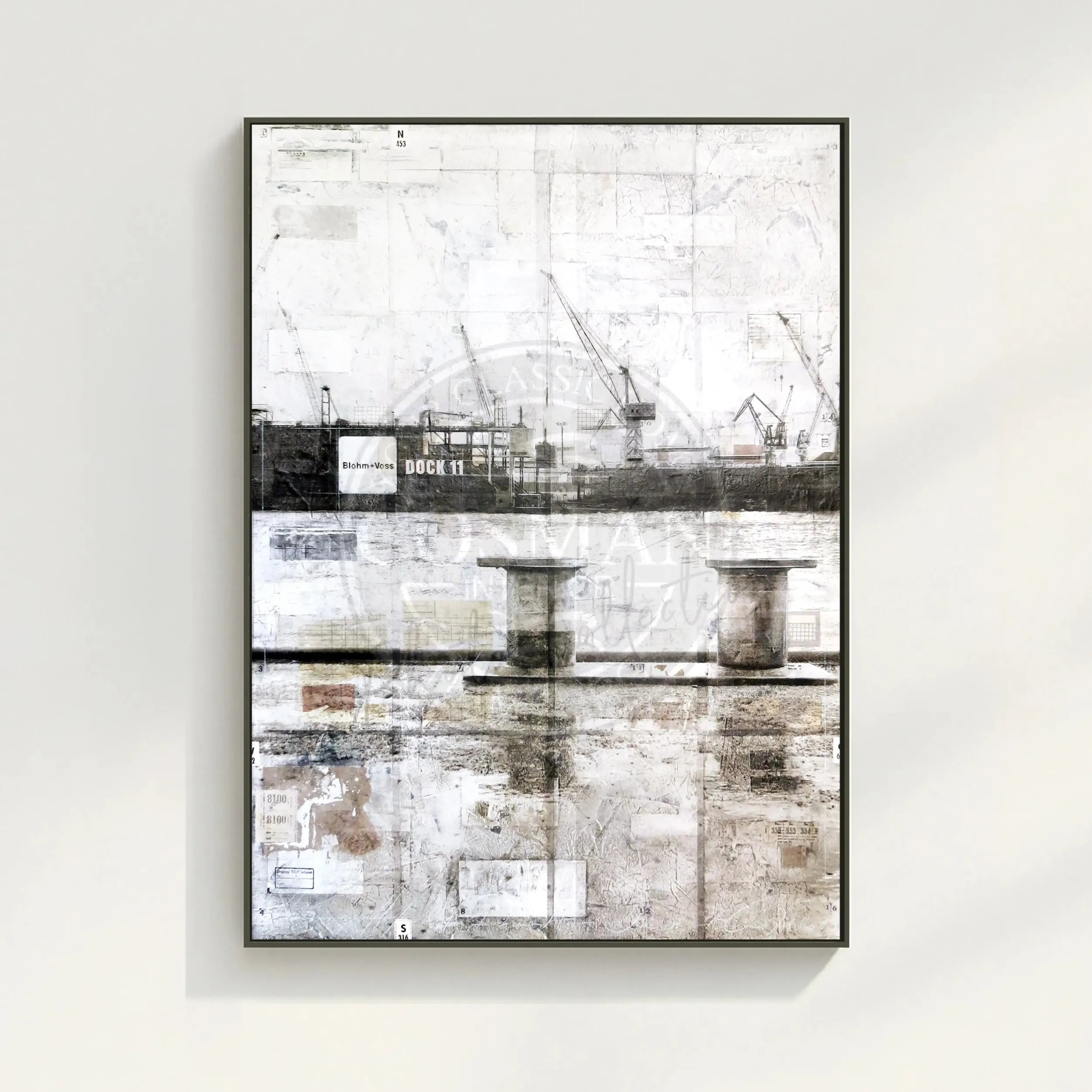 Wandbild Motiv GM06A Hamburg Hafen Poller - Druck auf Leinwand mit Schattenfuge by Cosman-Photocollection