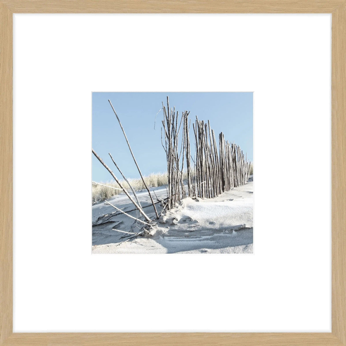 Schwarz-weiß Poster mit Rahmen „Beach“ Sylt von Cosman-Photocollection, 43x43cm, maritimes Meeresmotiv in Schwarz und Weiß