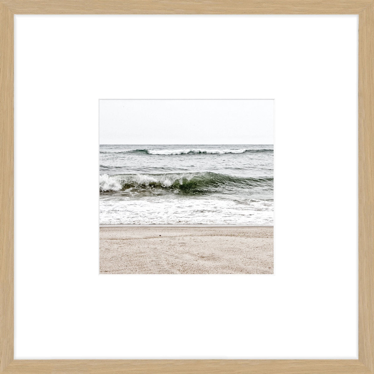 Schwarz-weiß Poster von Cosman-Photocollection mit Rahmen, Hamptons Long Island 'Ocean', 43x43cm, dekoratives Wandbild