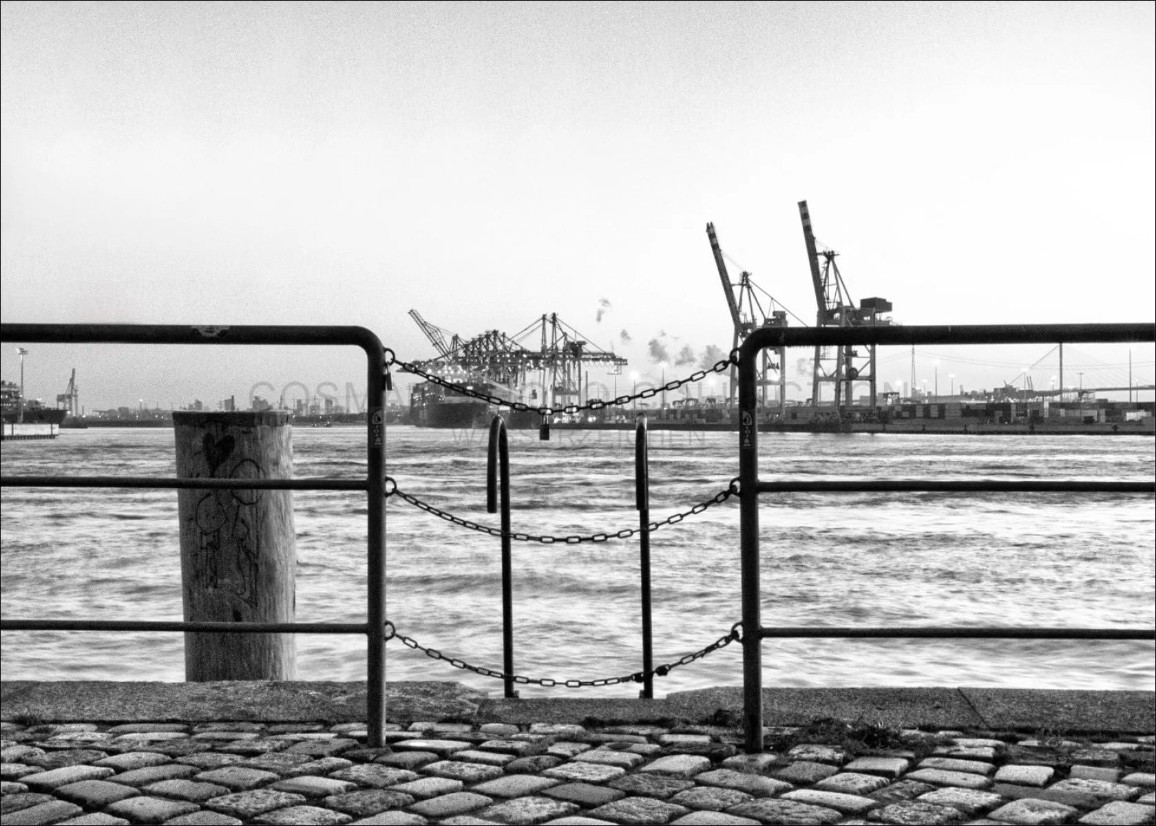 Poster / Druck Hamburg Hafen ’Zaun’ HH28 - Wandbilder