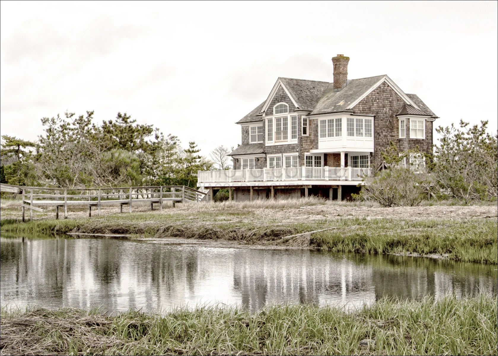 Poster / Druck Hamptons Long Island ’Beach House’ HM19