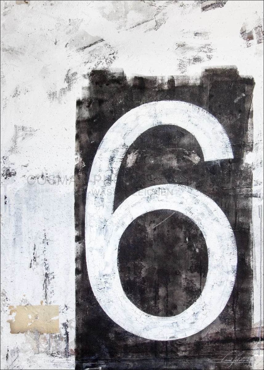 Poster / Druck Kunst ’Zahl sechs’ GM86 - Wandbilder