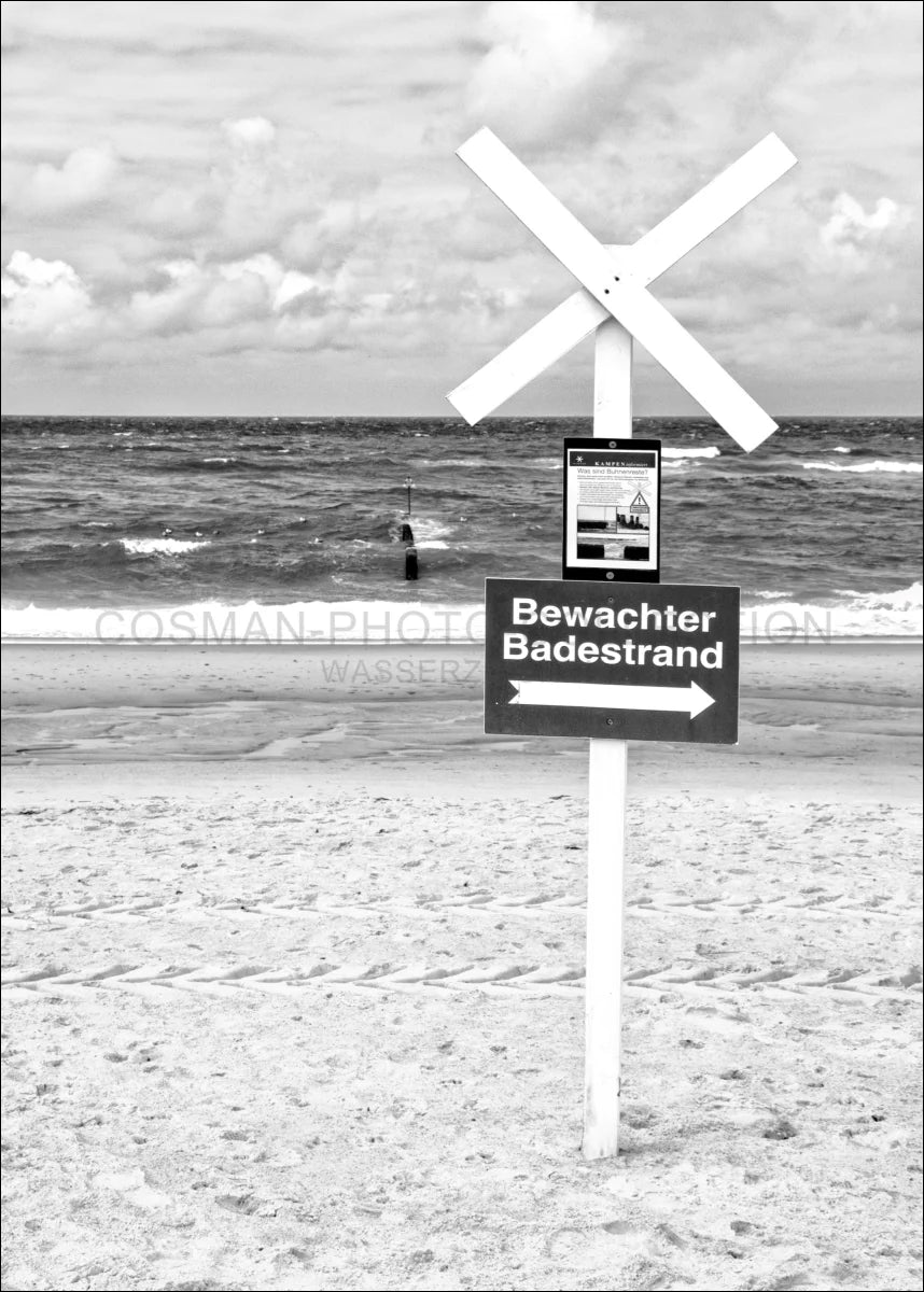 Poster / Druck Sylt ’Bewachter Badestrand’ SY49 - Wandbilder