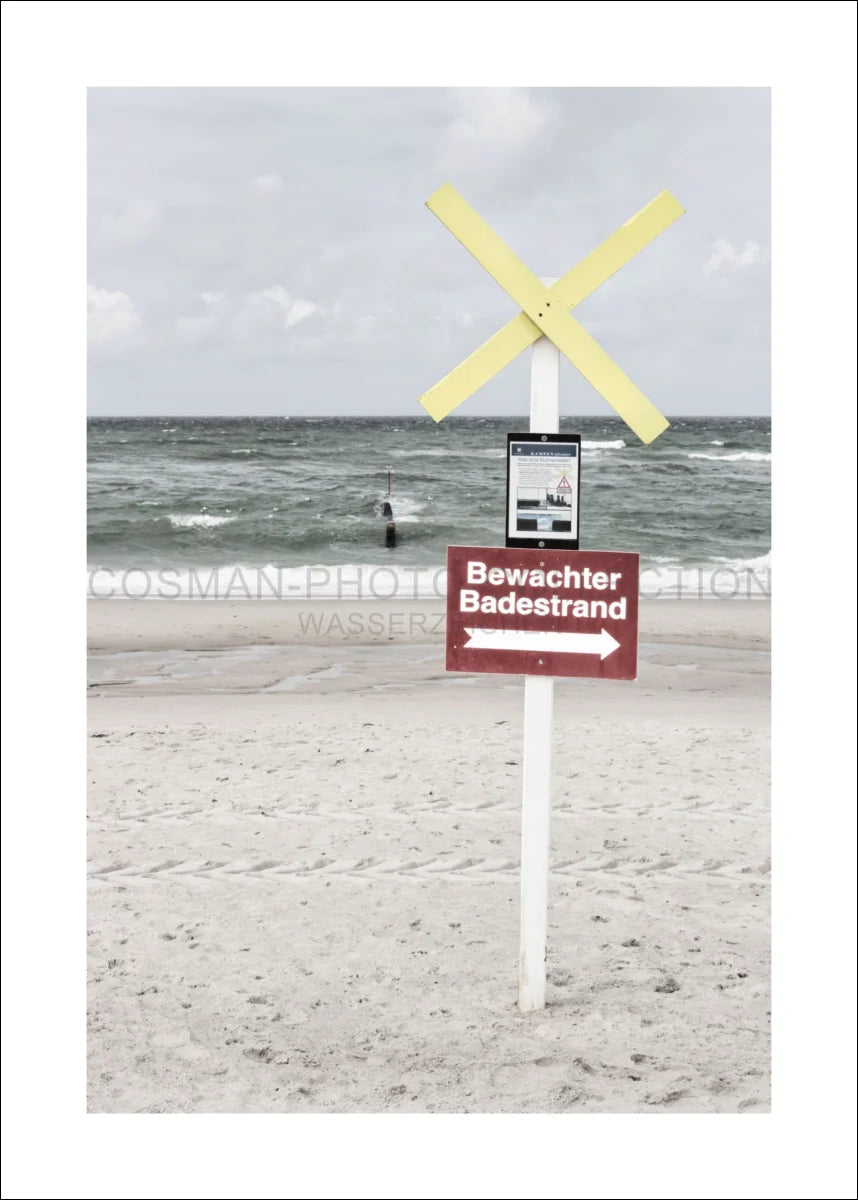 Poster / Druck Sylt ’Bewachter Badestrand’ SY49 - Wandbilder