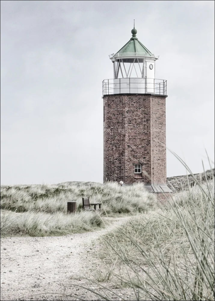 Poster / Druck Sylt Leuchtturm "Rotes Kliff" SY64