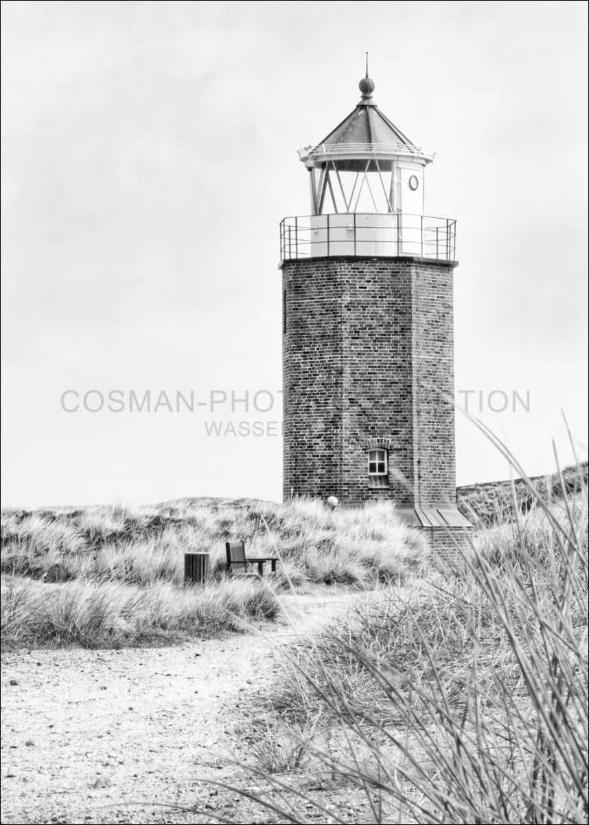 Poster / Druck Sylt Leuchtturm ’Rotes Kliff’ SY64