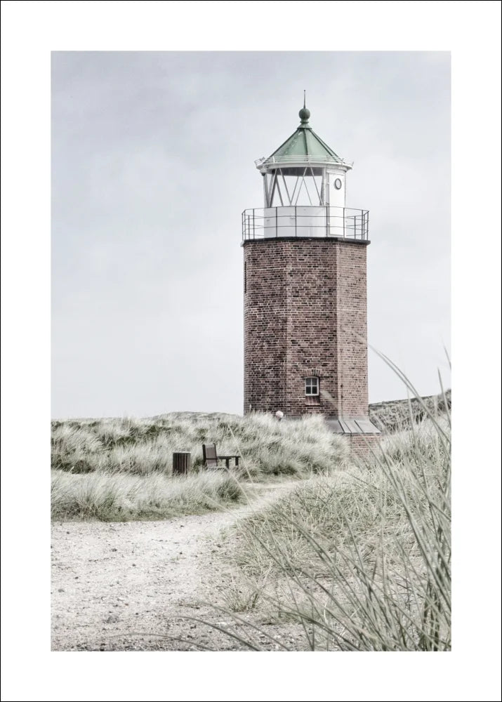 Poster / Druck Sylt Leuchtturm "Rotes Kliff" SY64