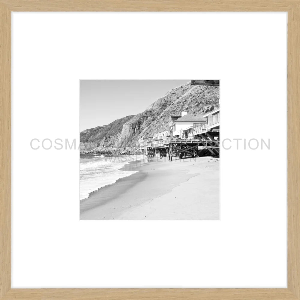 Poster Kalifornien Malibu ’Beach House’ K57O - 43x43cm
