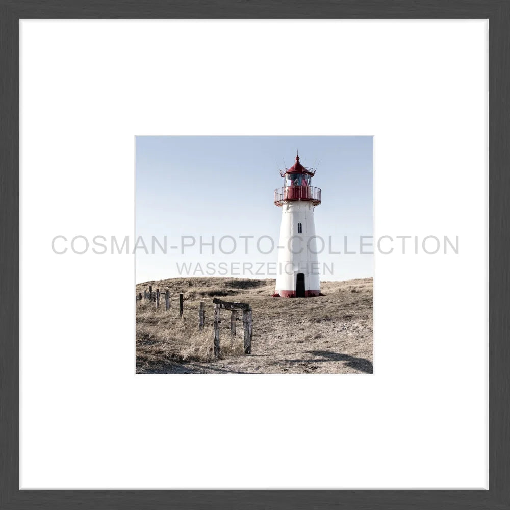 Poster ’Leuchtturm List West’ Sylt SY74O - 43x43cm
