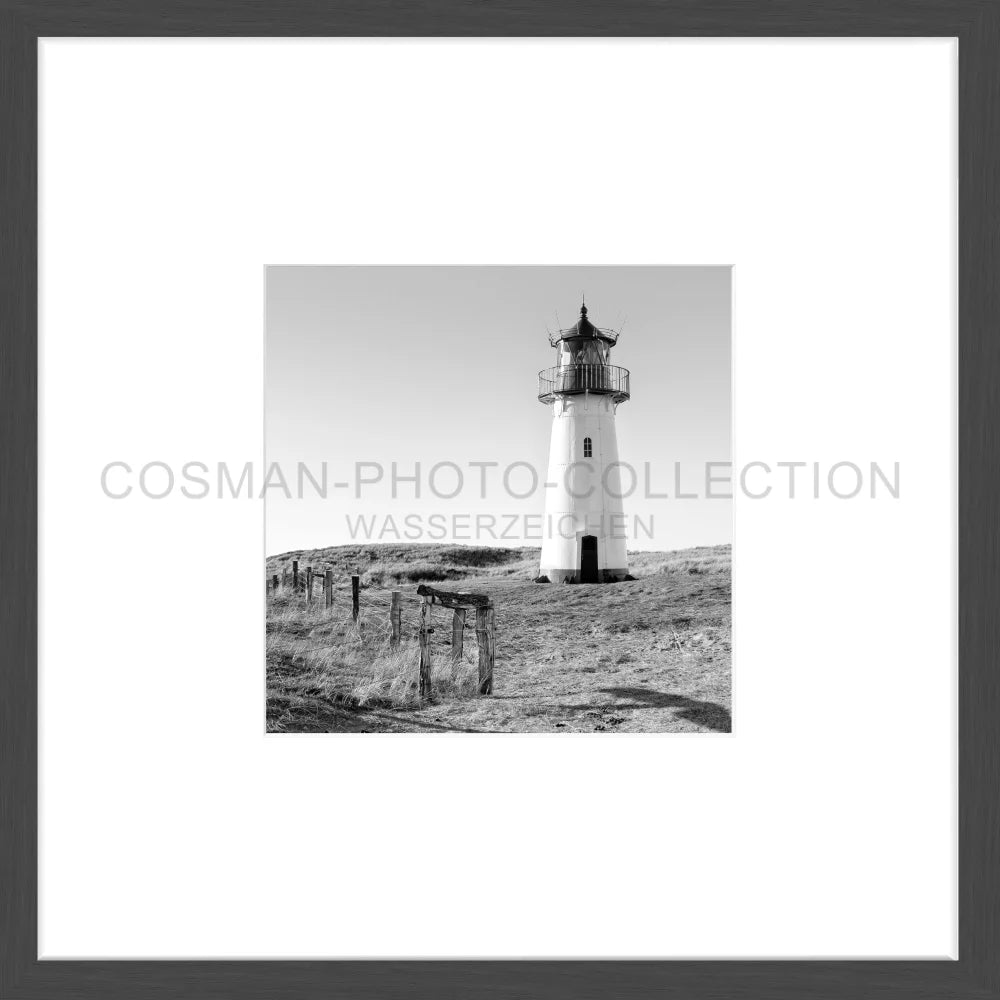 Poster ’Leuchtturm List West’ Sylt SY74O - 43x43cm
