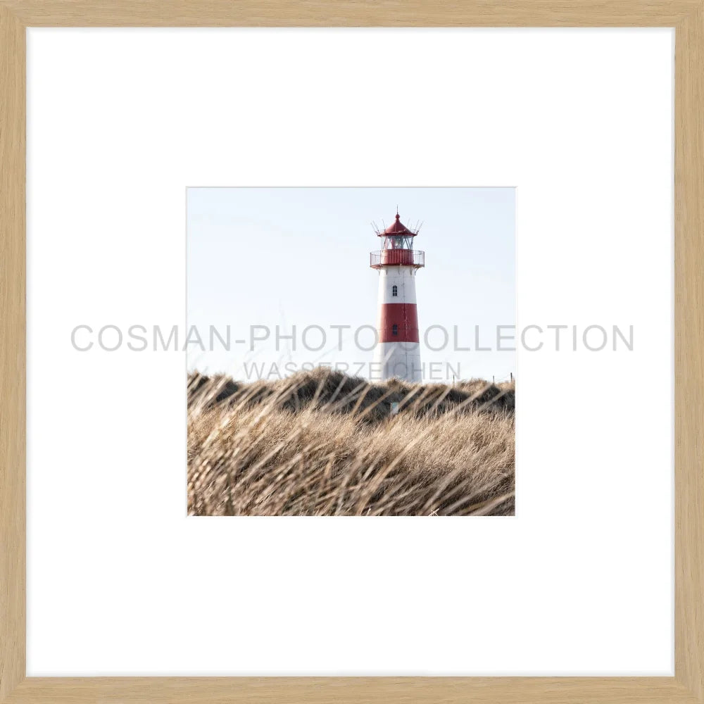 Poster Lister Leuchtturm Sylt SY71O - 43x43cm Objektrahmen