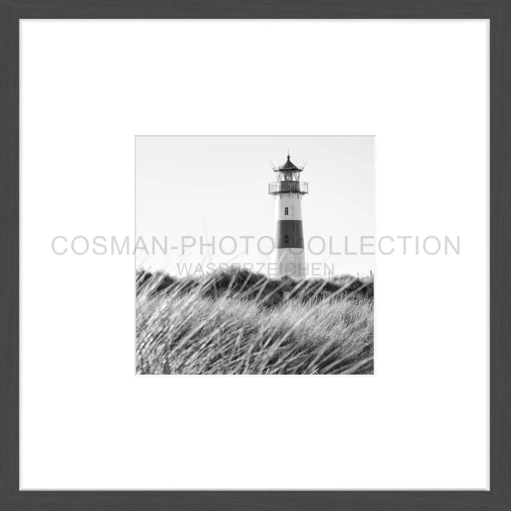 Poster Lister Leuchtturm Sylt SY71O - 43x43cm Objektrahmen