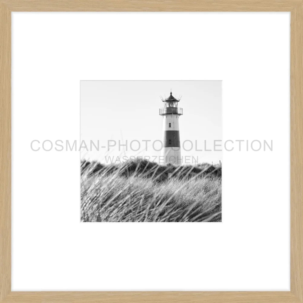 Poster Lister Leuchtturm Sylt SY71O - 43x43cm Objektrahmen