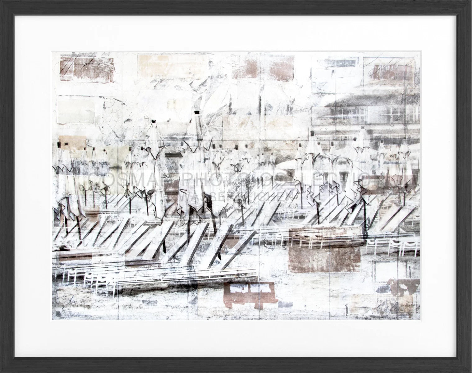 Poster mit Rahmen ’Beach’ Hamptons Long Island GM76