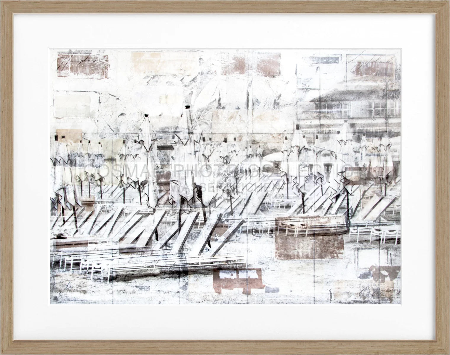 Poster mit Rahmen ’Beach’ Hamptons Long Island GM76