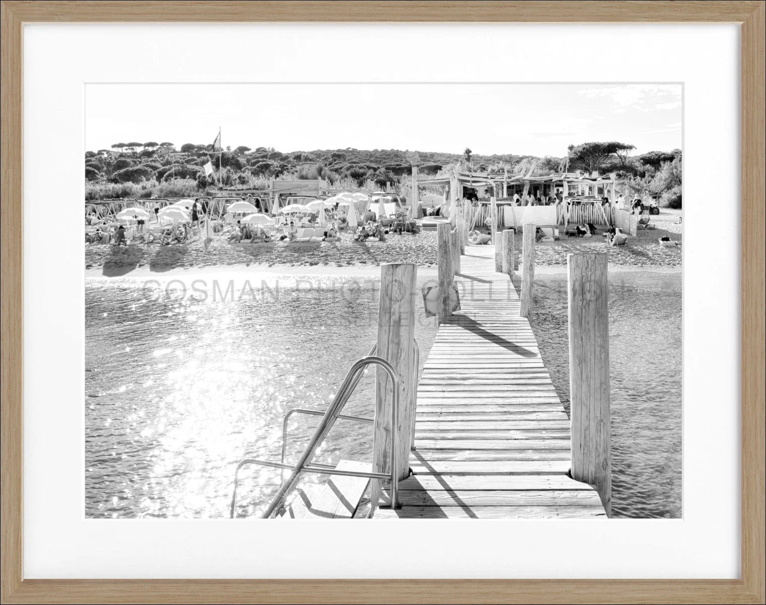 Poster mit Rahmen ’Beach Le Club 55’ Saint Tropez ST44