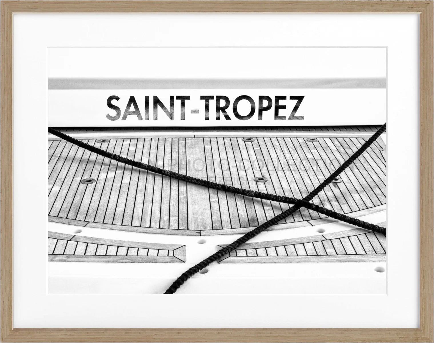 Poster mit Rahmen ’Boot Hafen’ Saint Tropez ST09A