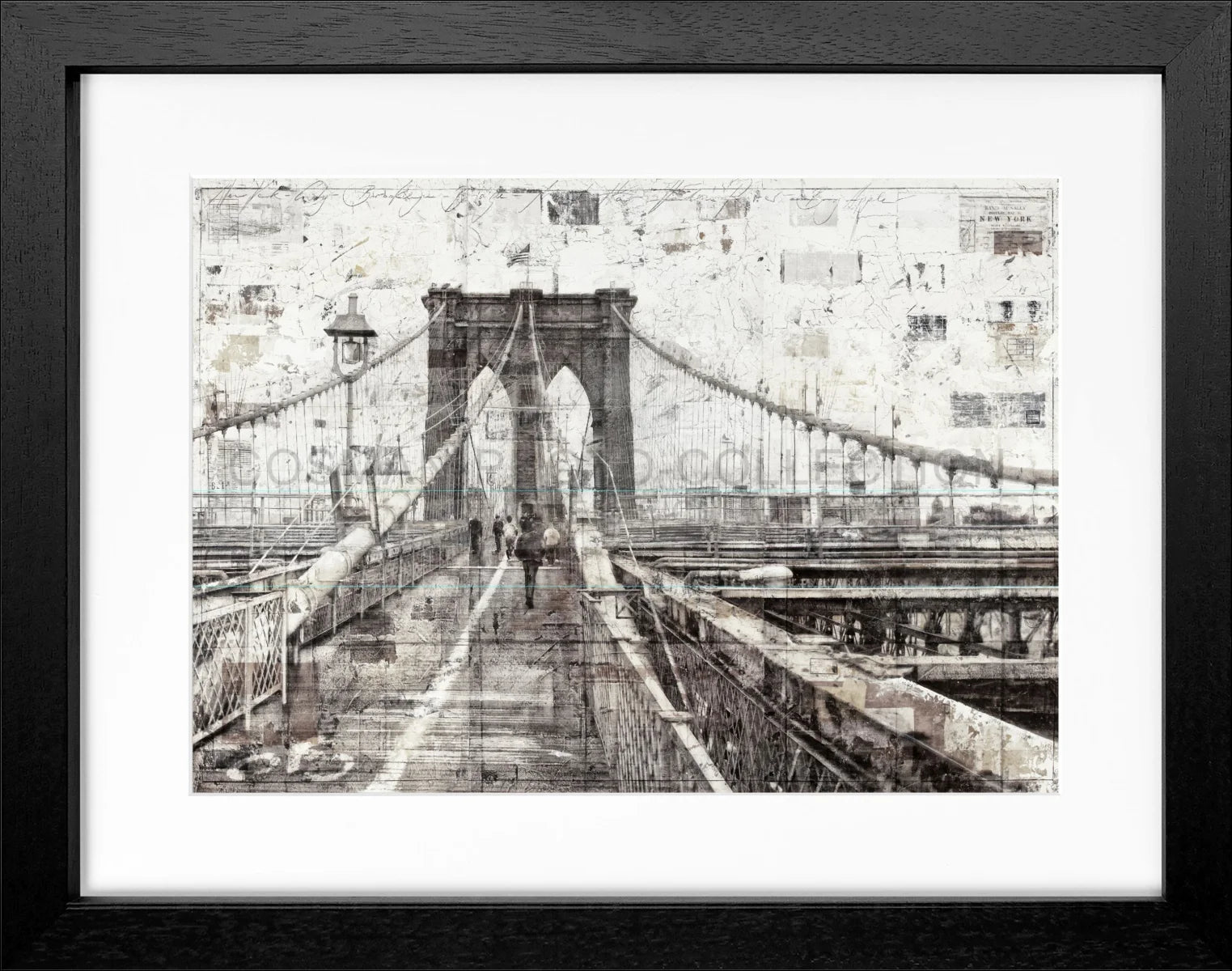 Poster mit Rahmen Brooklyn Bridge GM02 - Wandbilder