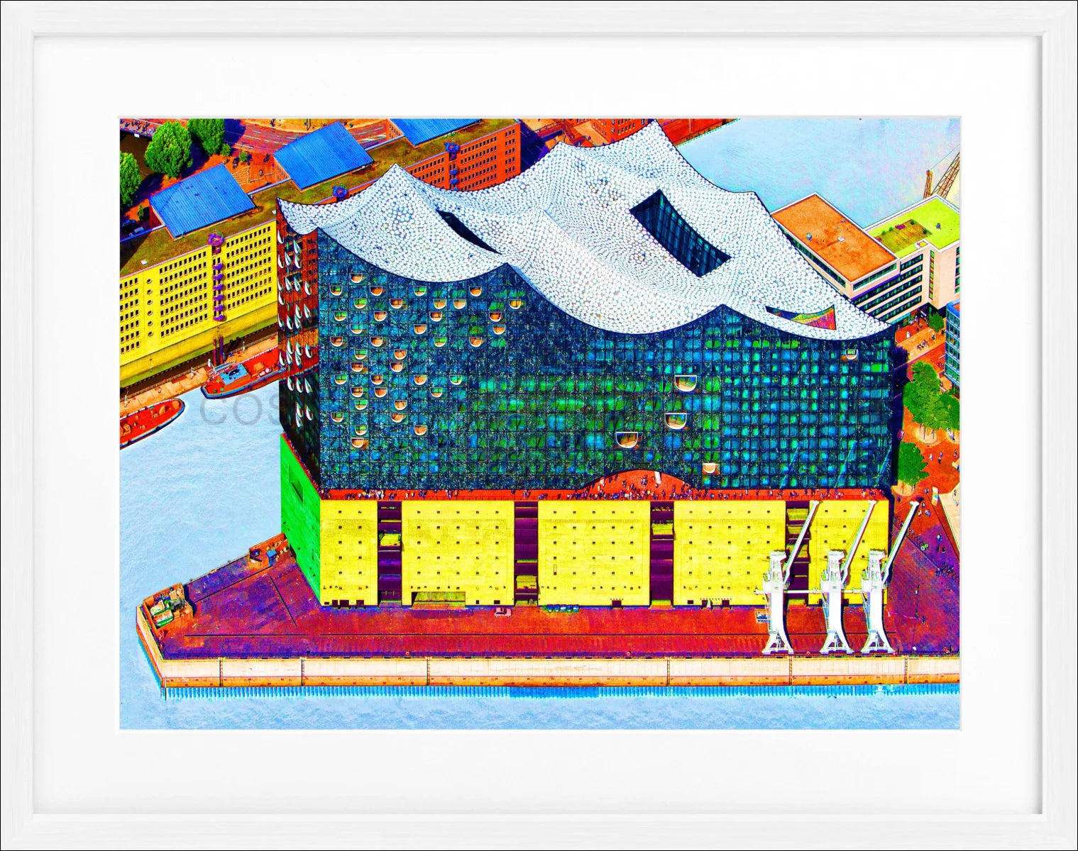 Poster mit Rahmen ’Color Edition’ Hamburg Elbphilharmonie