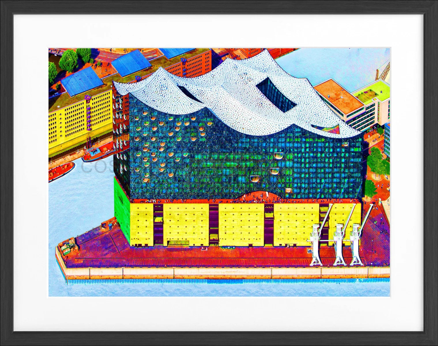 Poster mit Rahmen ’Color Edition’ Hamburg Elbphilharmonie