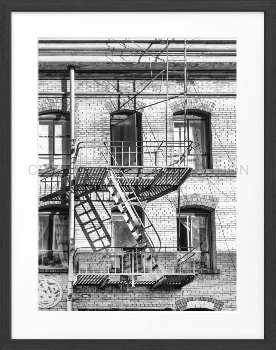 Poster mit Rahmen ’Feuertreppen’ San Francisco SF38