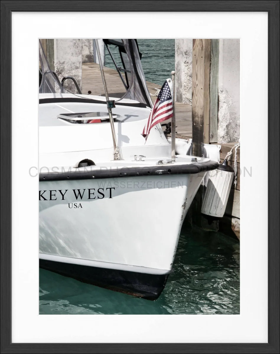 Poster mit Rahmen Florida Key West ’Boat’ FL33 - Wandbilder