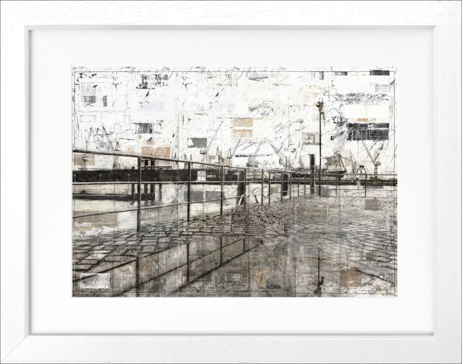 Poster mit Rahmen Hafen Hamburg GM07 - Wandbilder