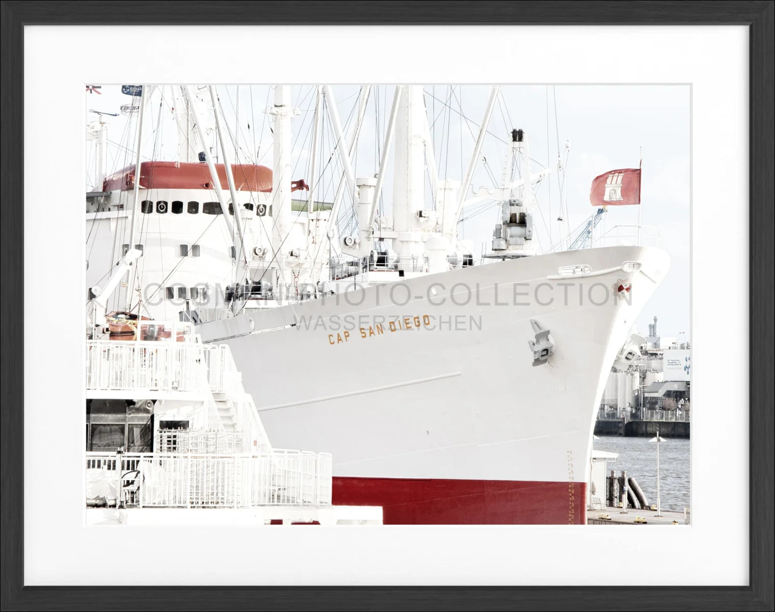 Poster mit Rahmen Hamburg Hafen ’Cap San Diego’ HH10A