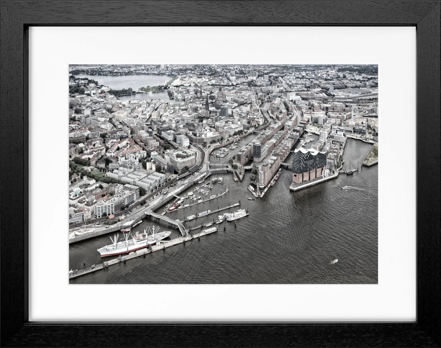 Poster mit Rahmen Hamburg Hafen HH15 - Wandbilder