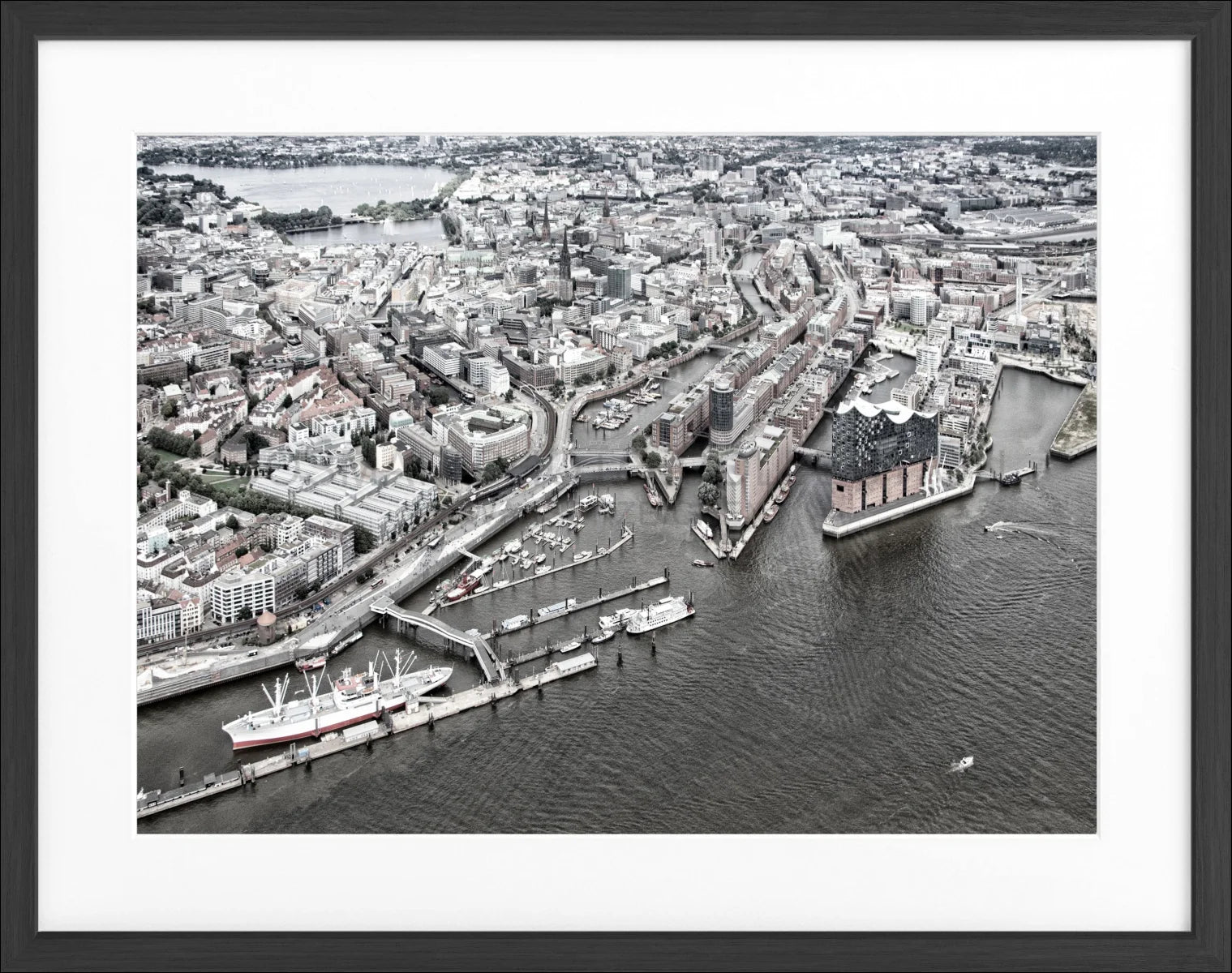 Poster mit Rahmen Hamburg Hafen HH15 - Wandbilder