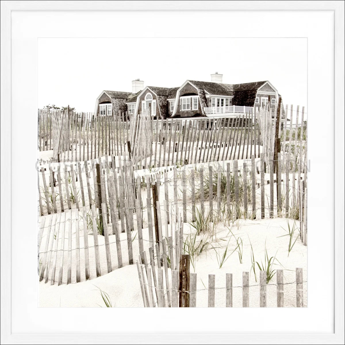 Poster mit Rahmen Hamptons Long Island ’Beach House’ HM15Q