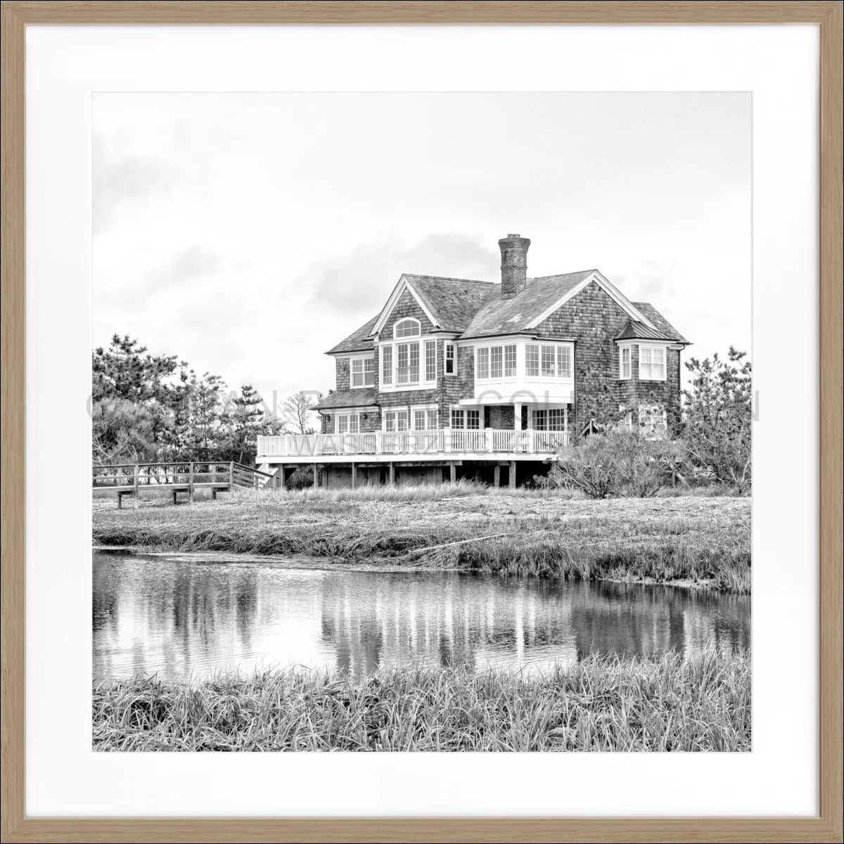 Poster mit Rahmen Hamptons Long Island ’Beach House’ HM19Q