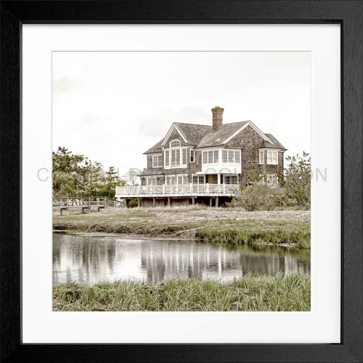 Poster mit Rahmen Hamptons Long Island ’Beach House’ HM19Q