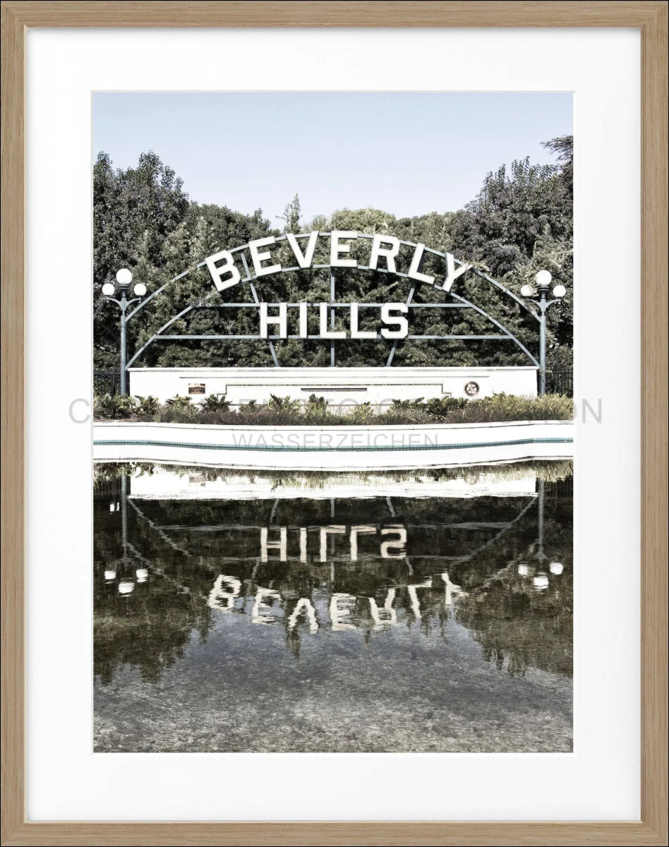 Poster mit Rahmen Kalifornien Beverly Hills Sign HW08