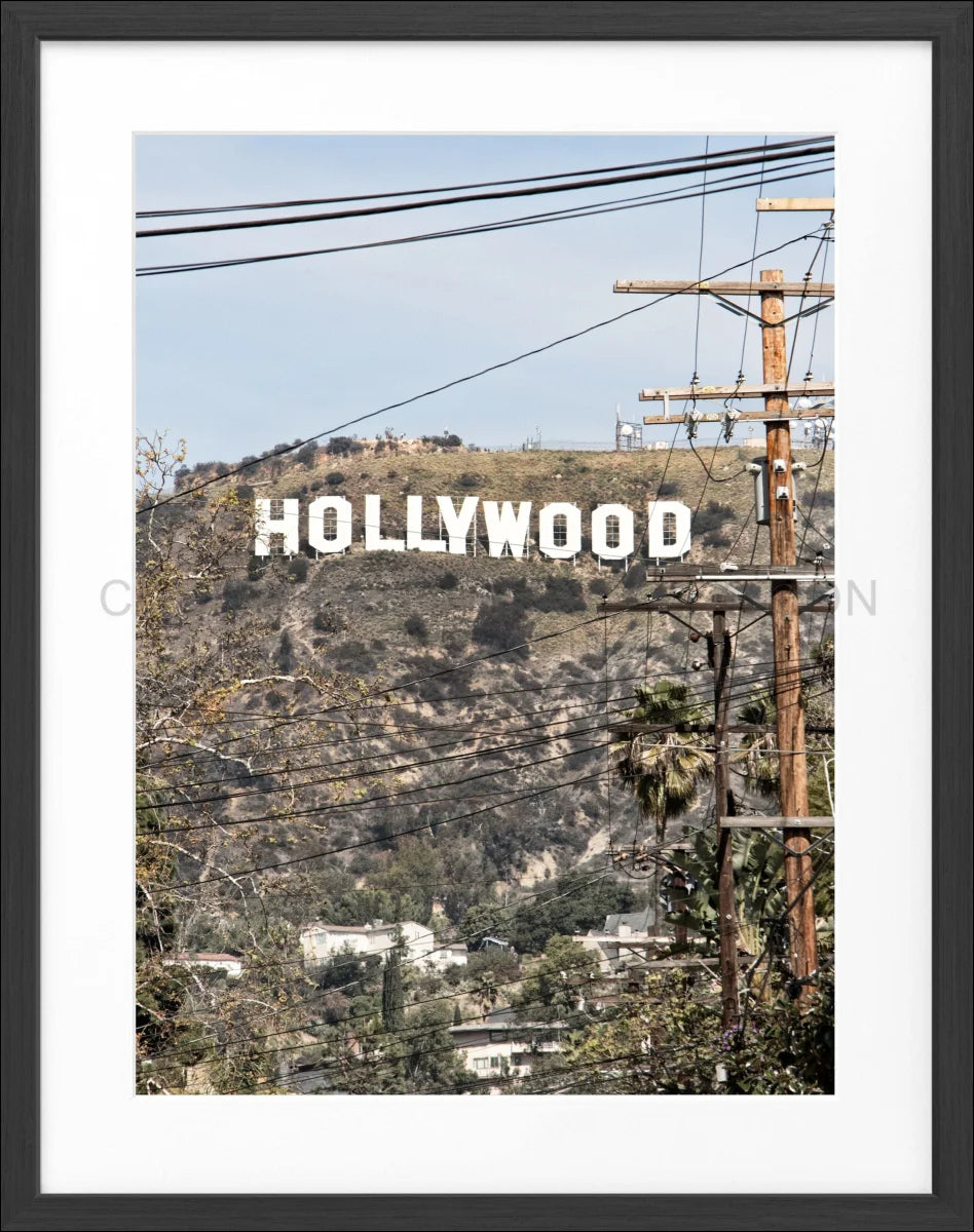 Poster mit Rahmen Kalifornien Hollywood ’Sign’ HW11