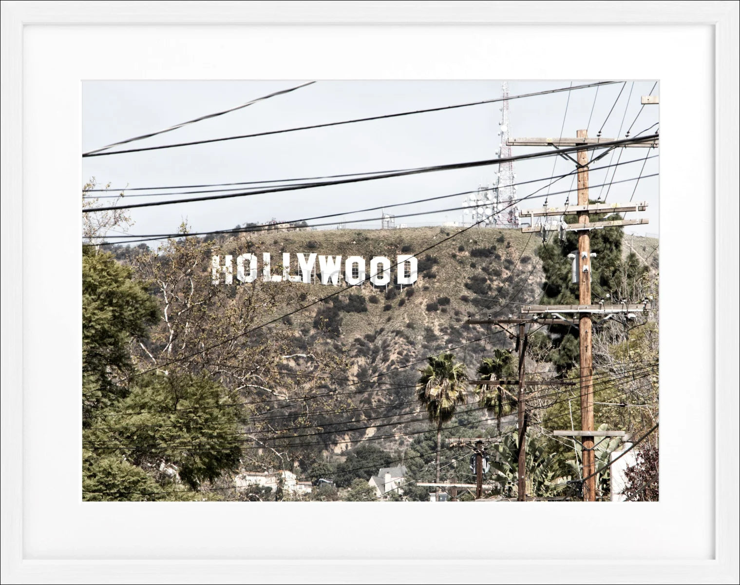 Poster mit Rahmen Kalifornien Hollywood ’Sign’ HW12