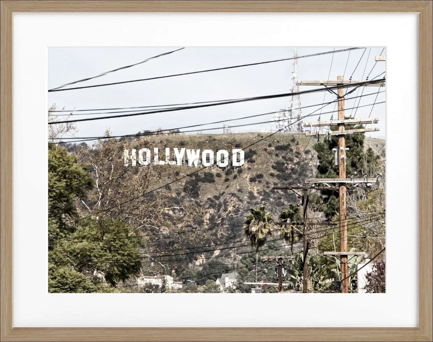 Poster mit Rahmen Kalifornien Hollywood ’Sign’ HW12