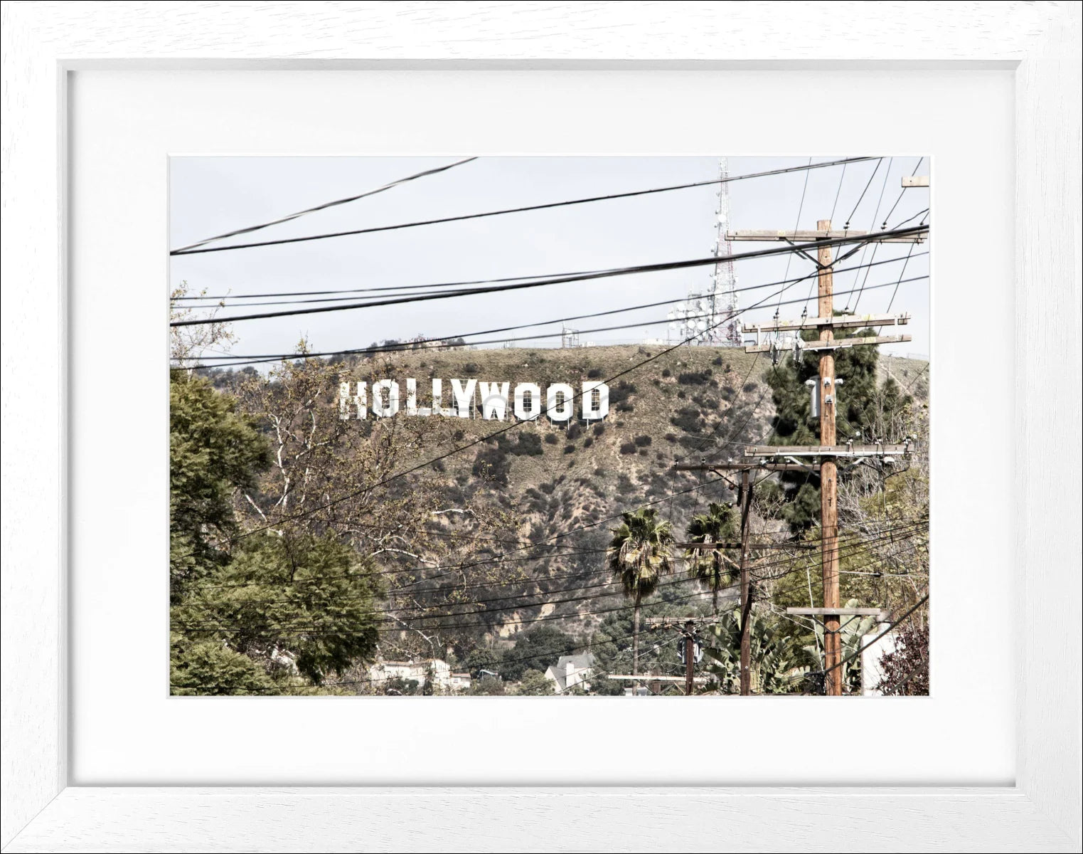 Poster mit Rahmen Kalifornien Hollywood ’Sign’ HW12