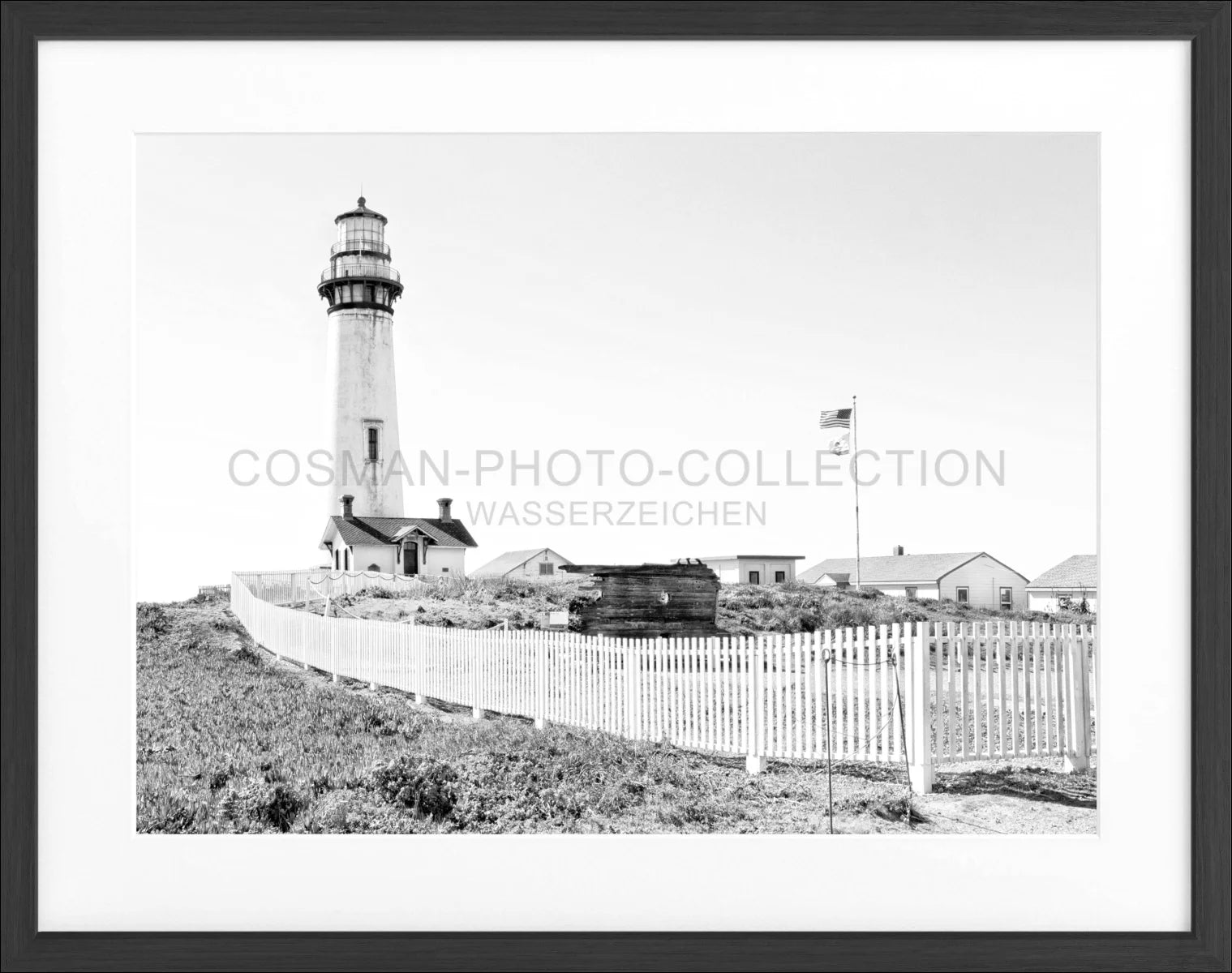 Poster mit Rahmen Kalifornien ’Lighthouse Pigeon Point’ L04