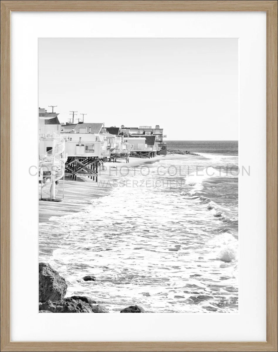 Poster mit Rahmen Kalifornien Malibu ’Beach House’ K53