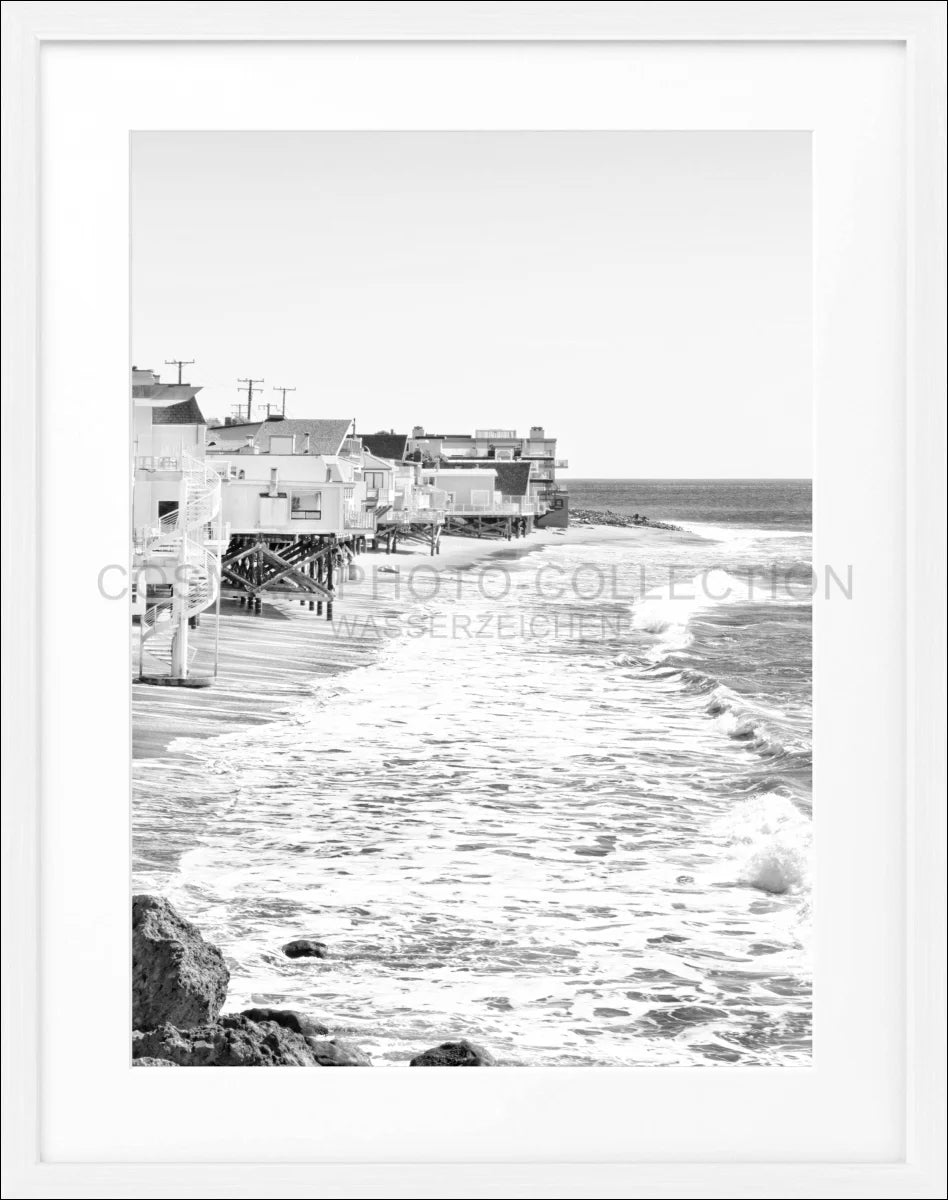 Poster mit Rahmen Kalifornien Malibu ’Beach House’ K53