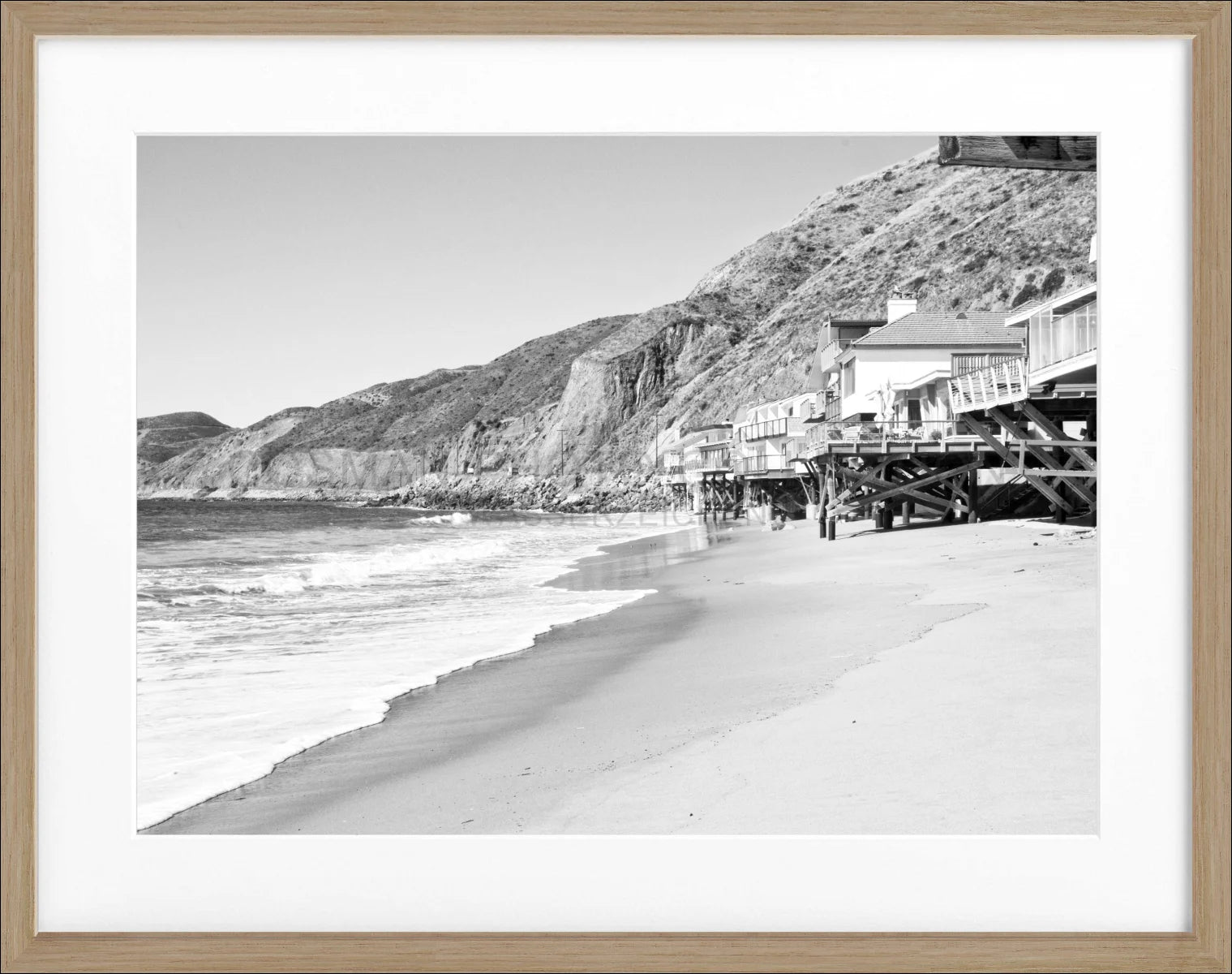 Poster mit Rahmen Kalifornien Malibu ’Beach House’ K57