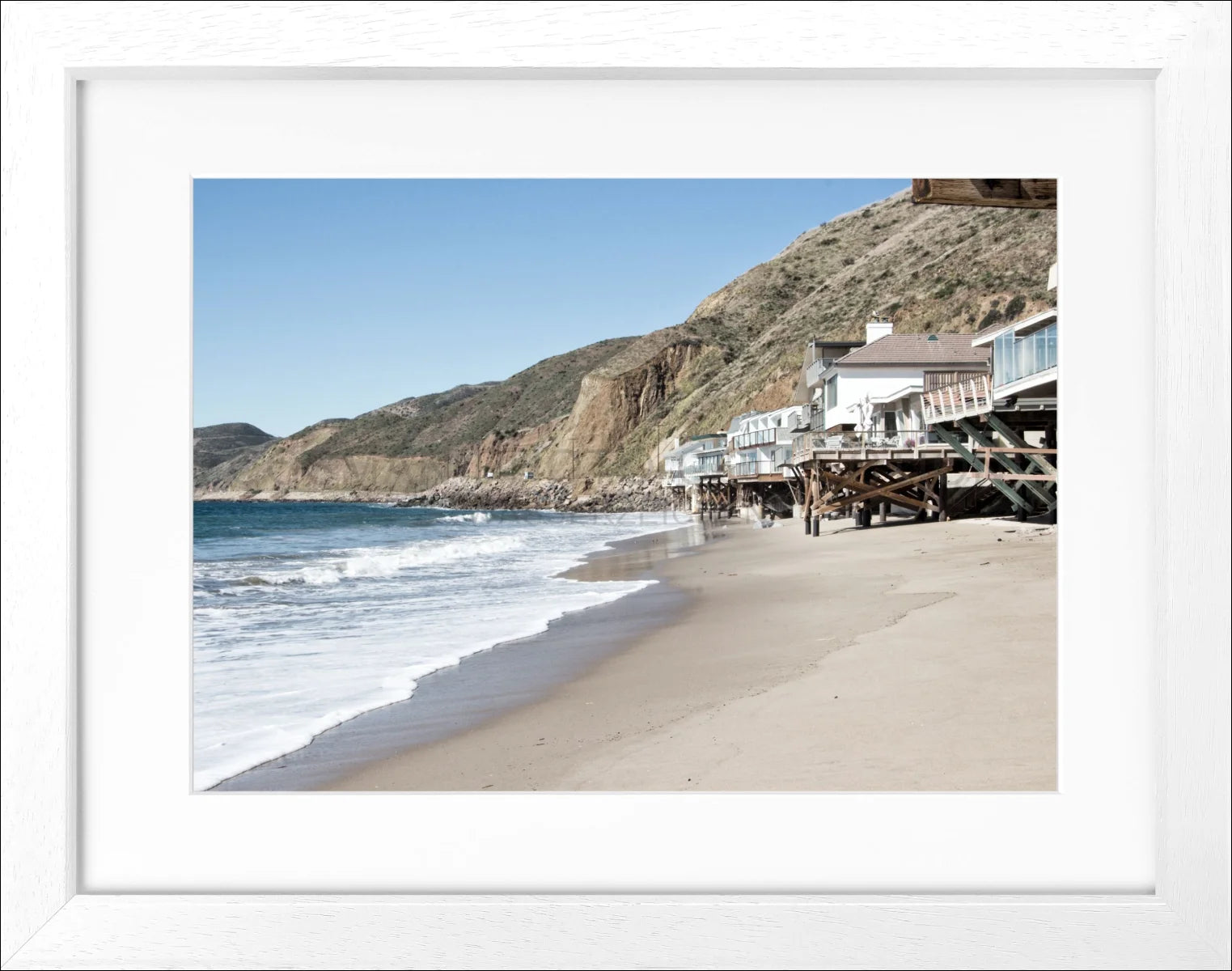 Poster mit Rahmen Kalifornien Malibu ’Beach House’ K57